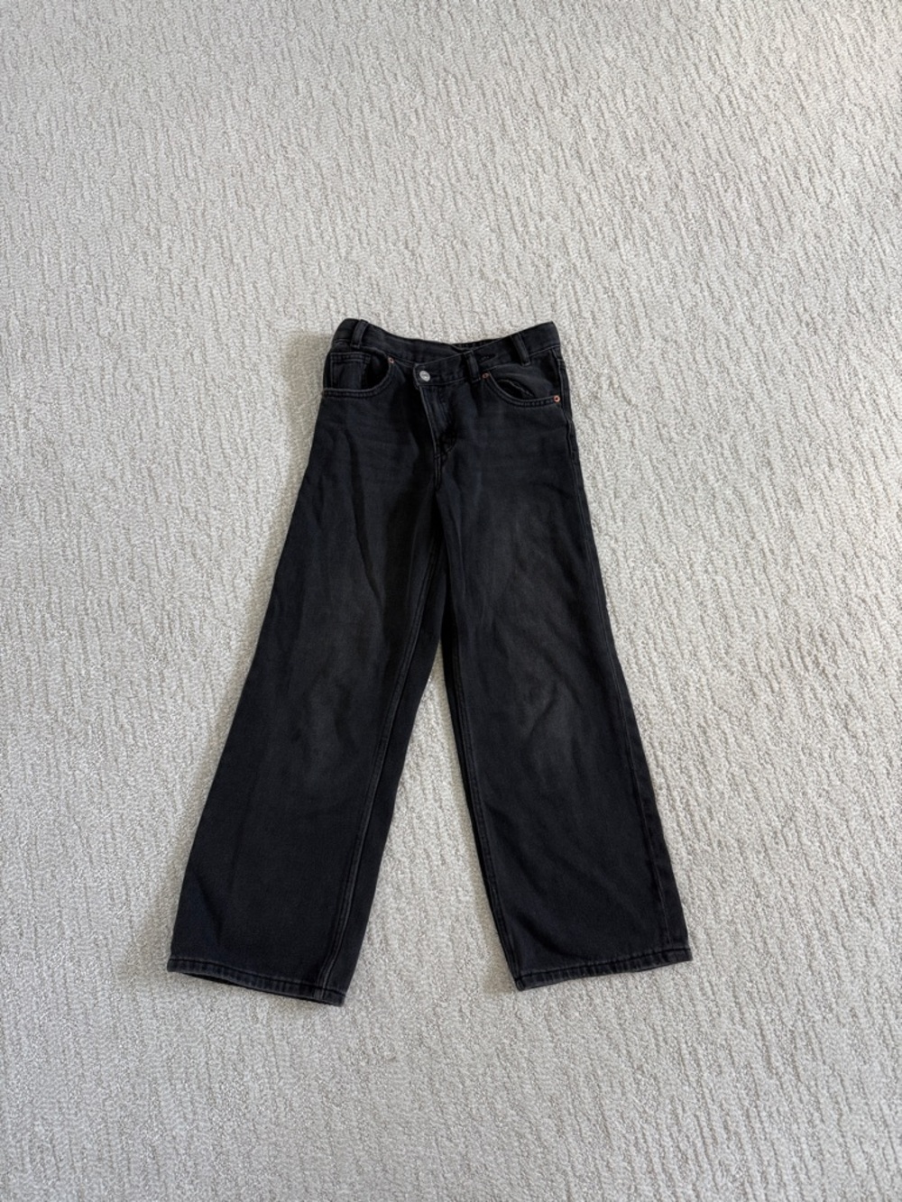 Zara Kids Black Wide-Leg Jeans- 11-12